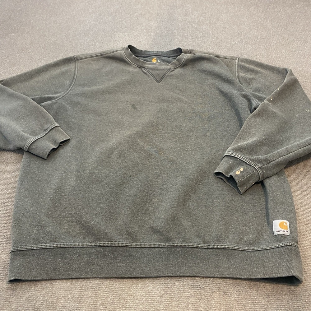 Vtg Carhartt Mens Size XL Crazy Faded Gray‎ Sweatshirt K124 Grunge Streetwear